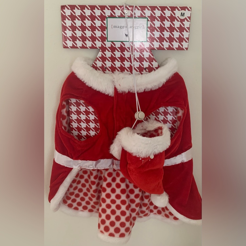 Dog Red and White Pet Christmas Outfit